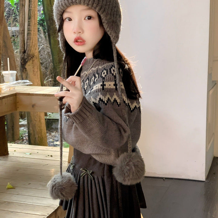 【90-140】ノルディック風ニット