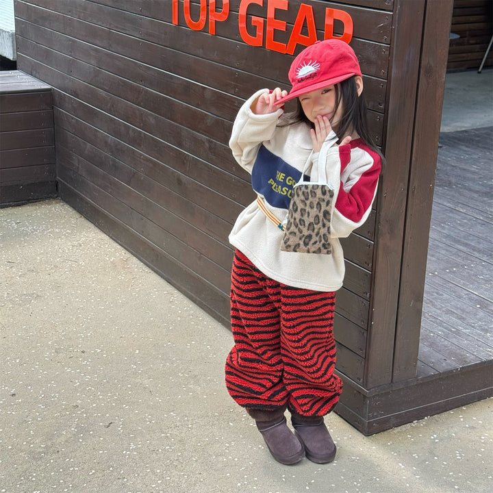 【80-130】バイカラーフリースプルオーバー