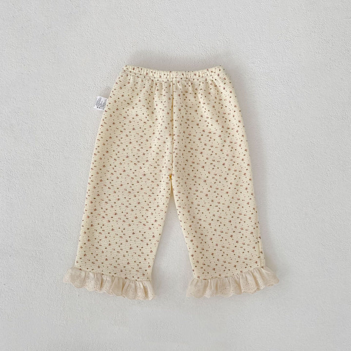 【73-110】レースヘムワッフルセットアップ