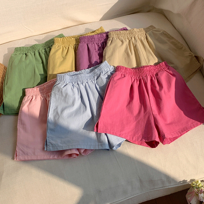 【90-150】カラーシンプルショートパンツ