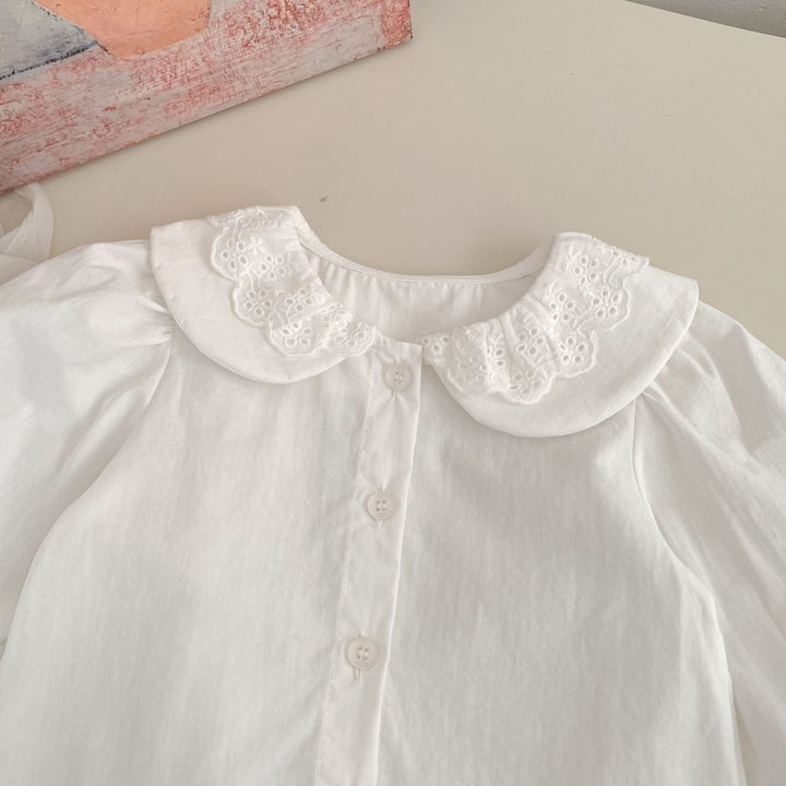 【73-120】レースデザインカラーシャツ