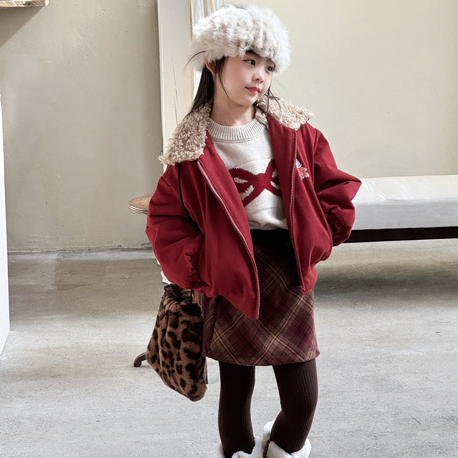 【90-150】ショルダーボタンニットトップス