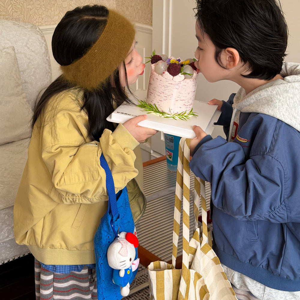 【100-150】ワンポイントプリントジャケット