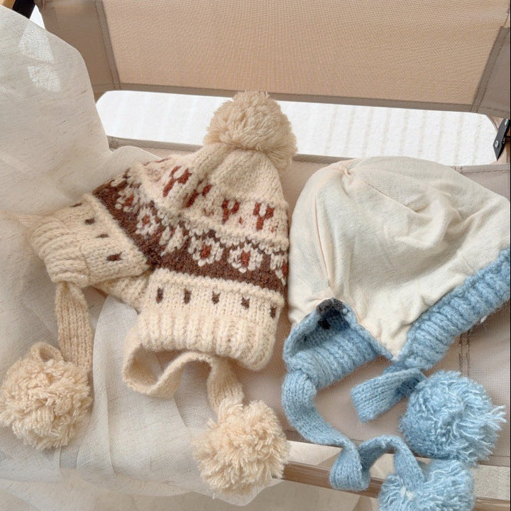 【48-52cm】ポンポン付きニット帽