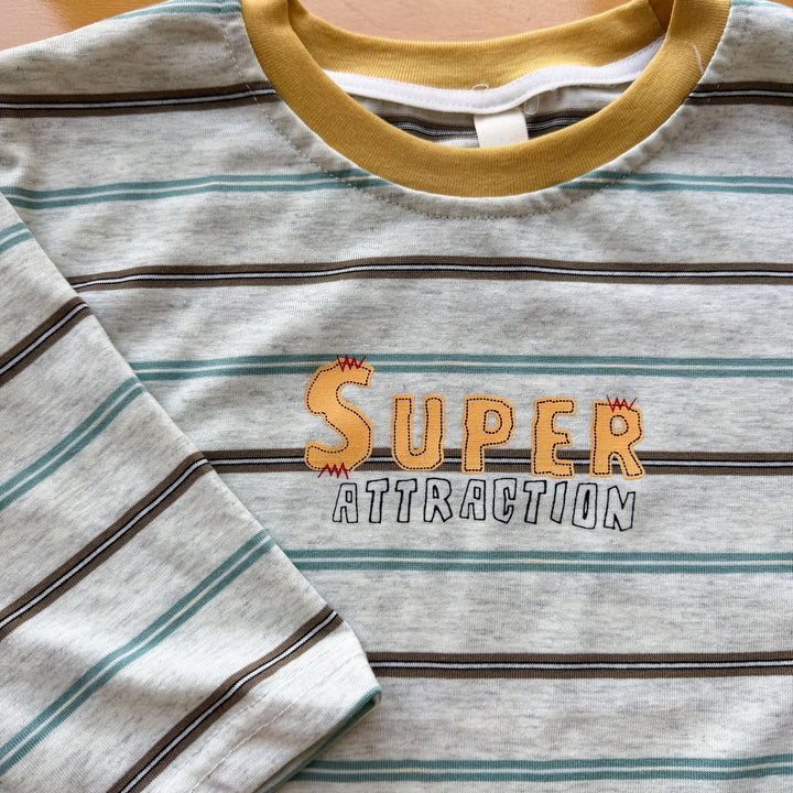【80-150】SUPERボーダー柄ロングTシャツ