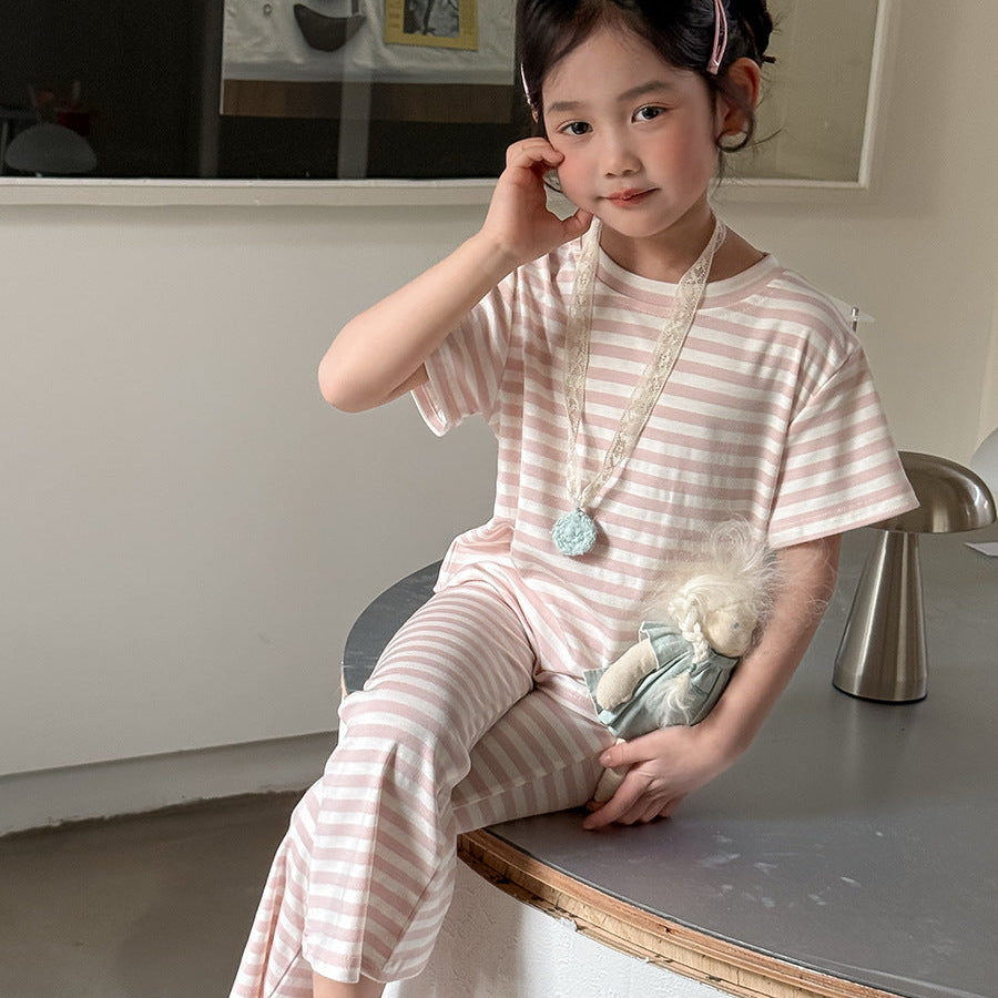 【90-140】ボーダー柄セットアップ