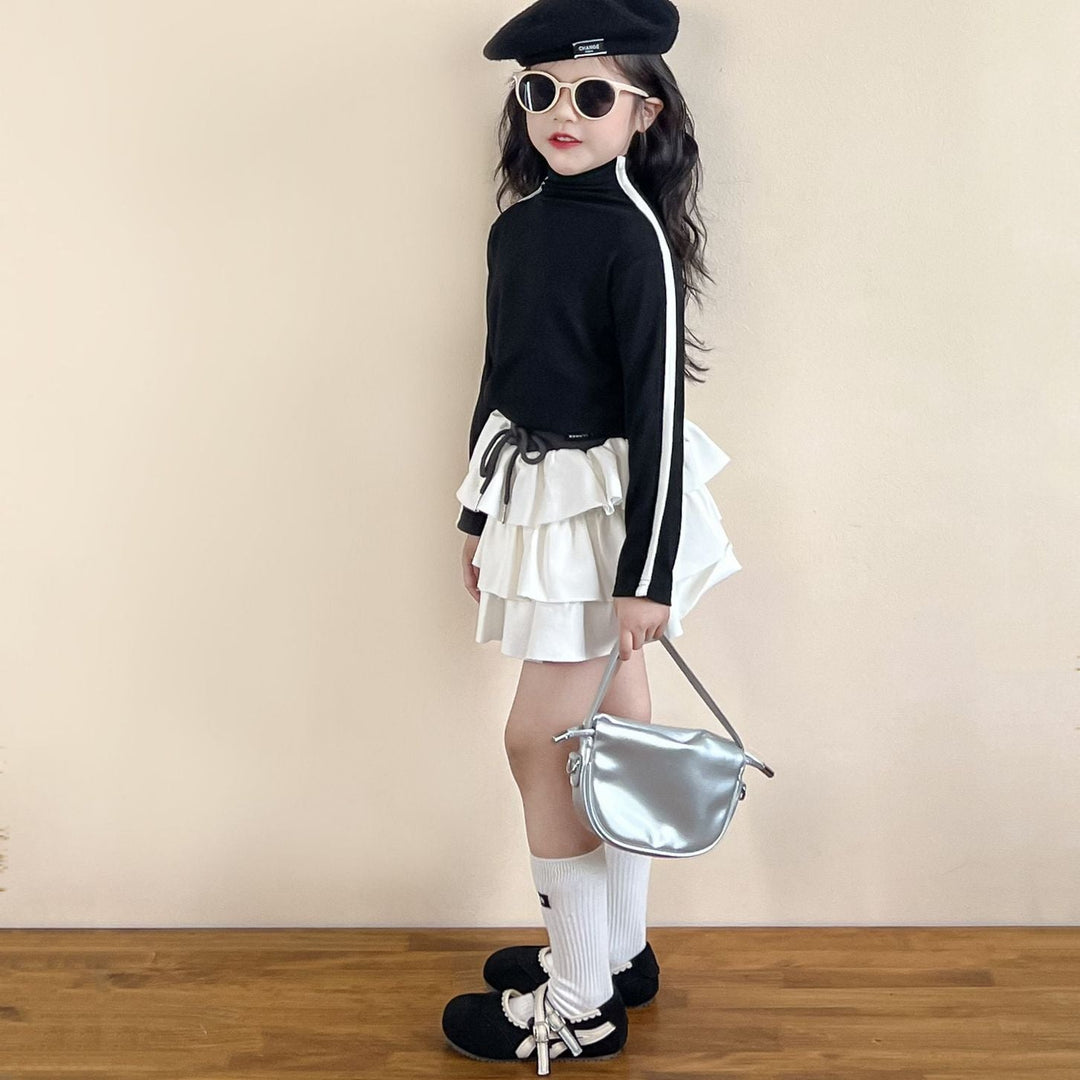 【90-140】スリーブラインハイネックカットソー