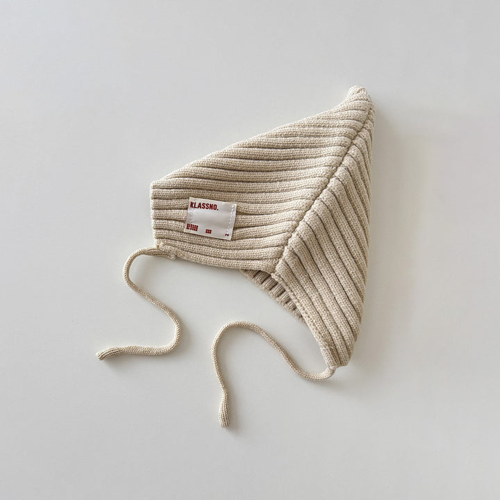 【42-49cm】あご紐付きリブニット帽