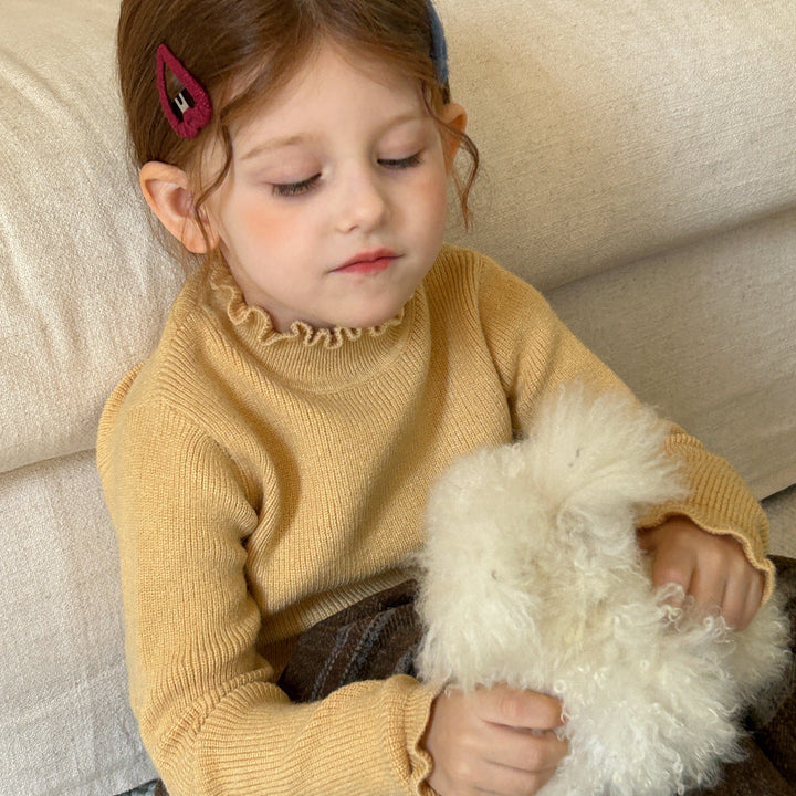 【90-150】ハイネックメロウデザインニット