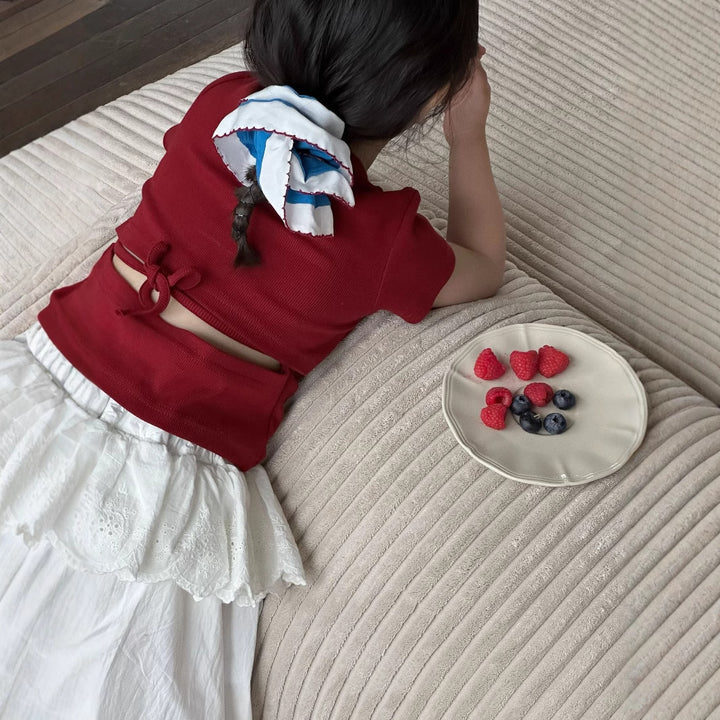 【90-140】レースレイヤード風ワイドパンツ