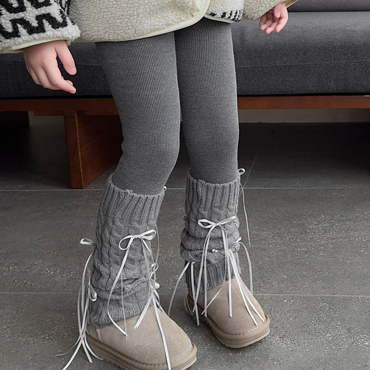 【90-150】リボンレッグウォーマーレギンス