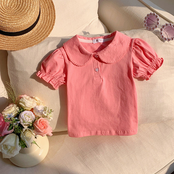 【90-140】パフスリーブポロシャツ