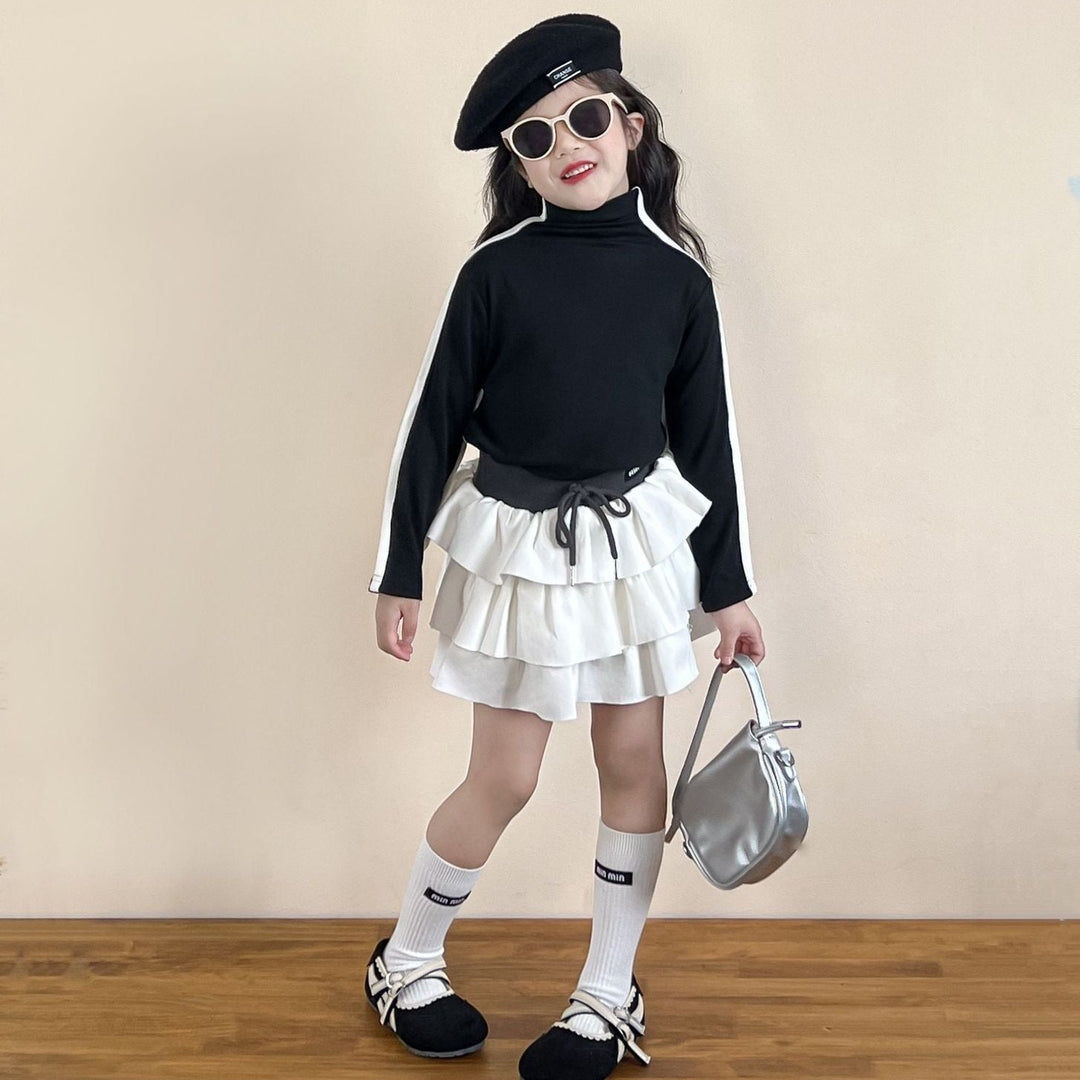 【90-140】スリーブラインハイネックカットソー