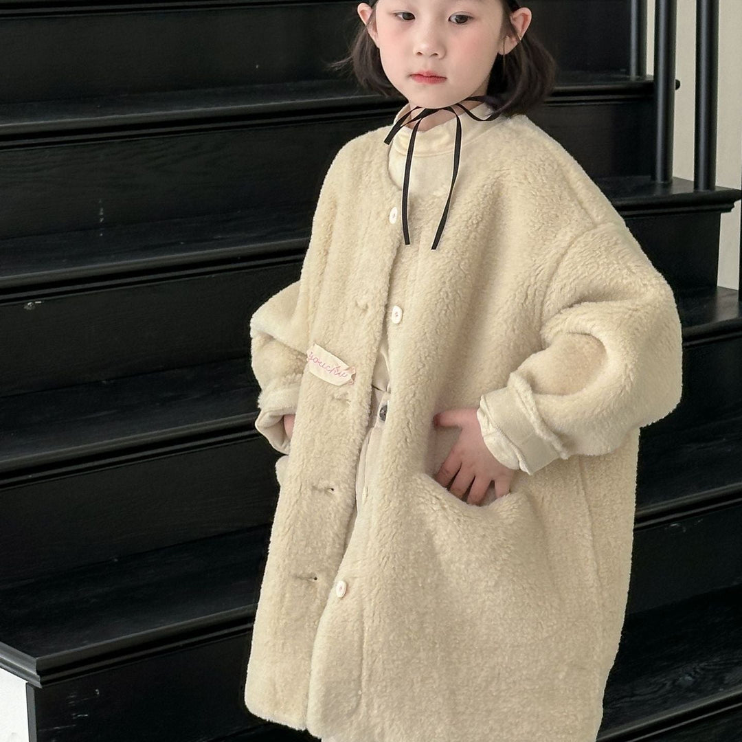 【90-150】ワンポイントふわふわコート