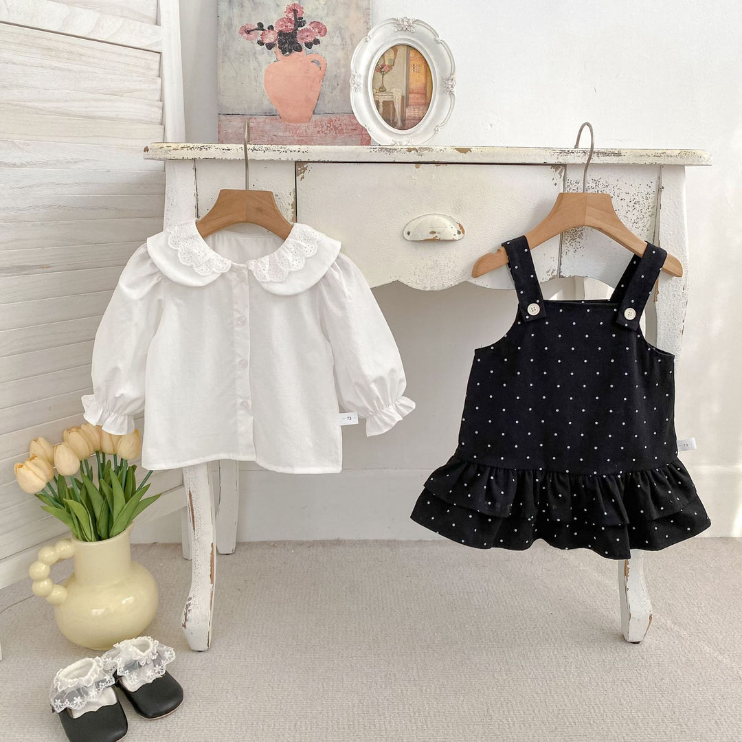 【73-120】ドット柄サロペットスカート