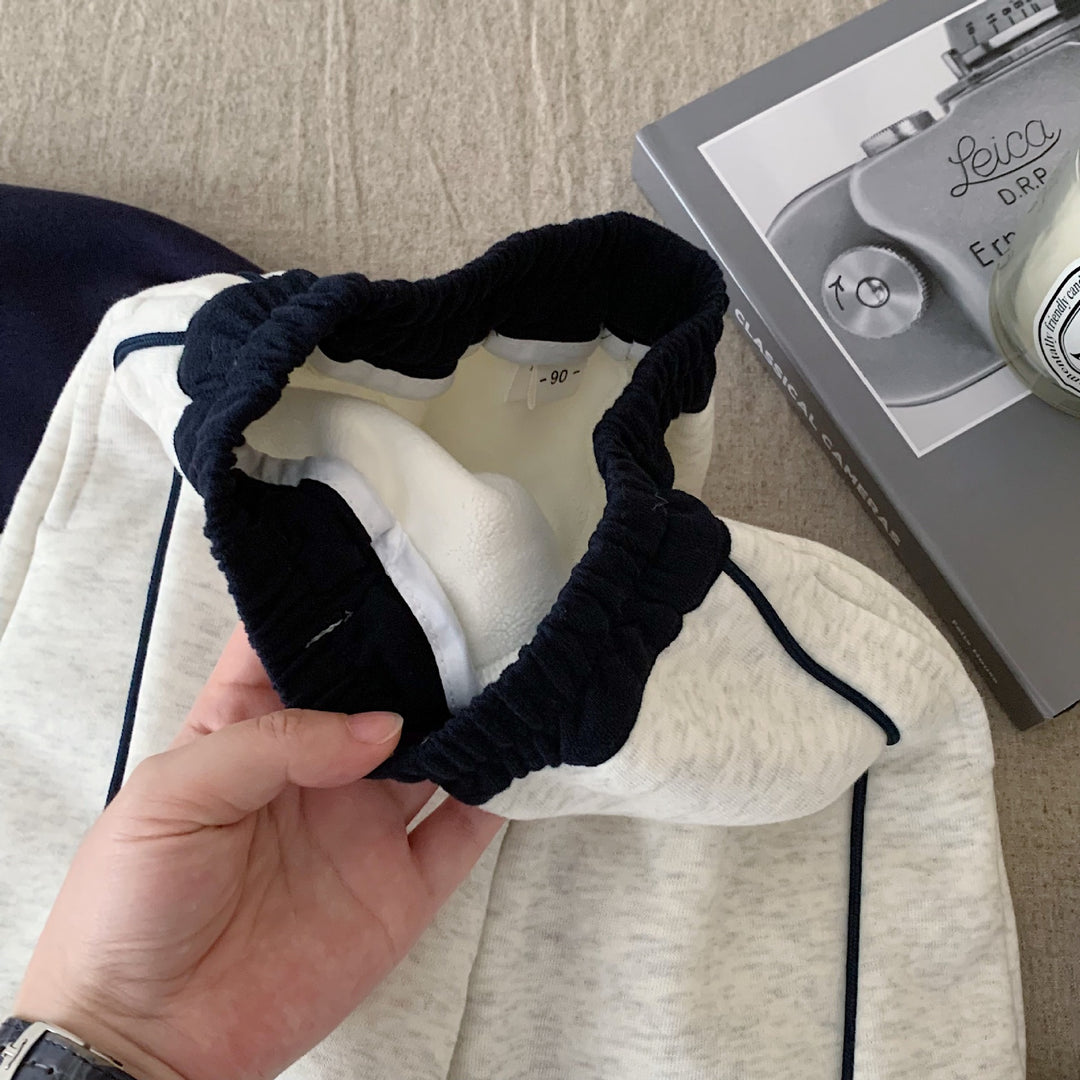 【90-140】ラインデザインあったかロングパンツ