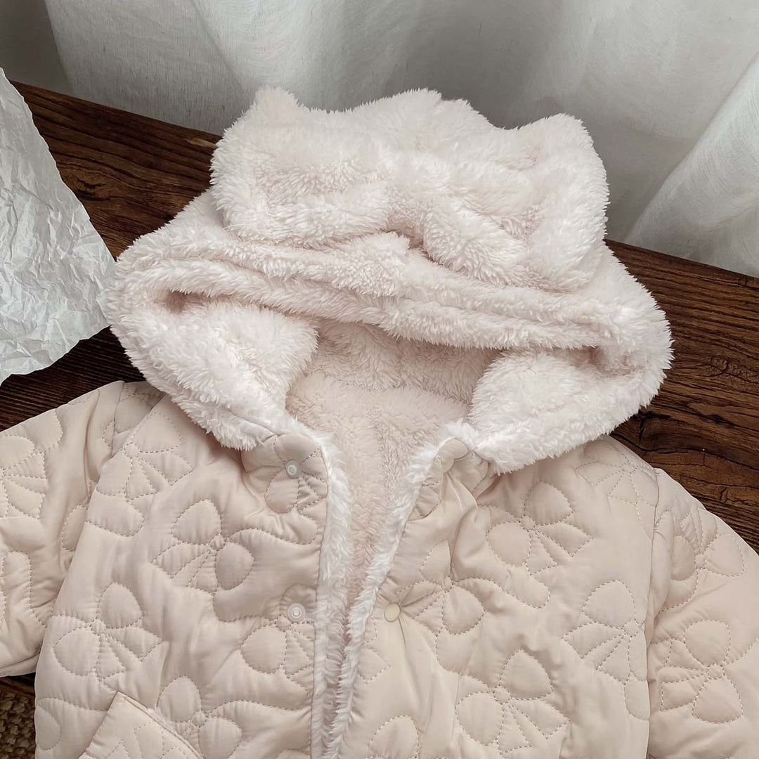 【73-100】リボンフード付きあったかジャケット