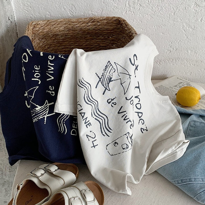 【80-130】マリンデザインTシャツ