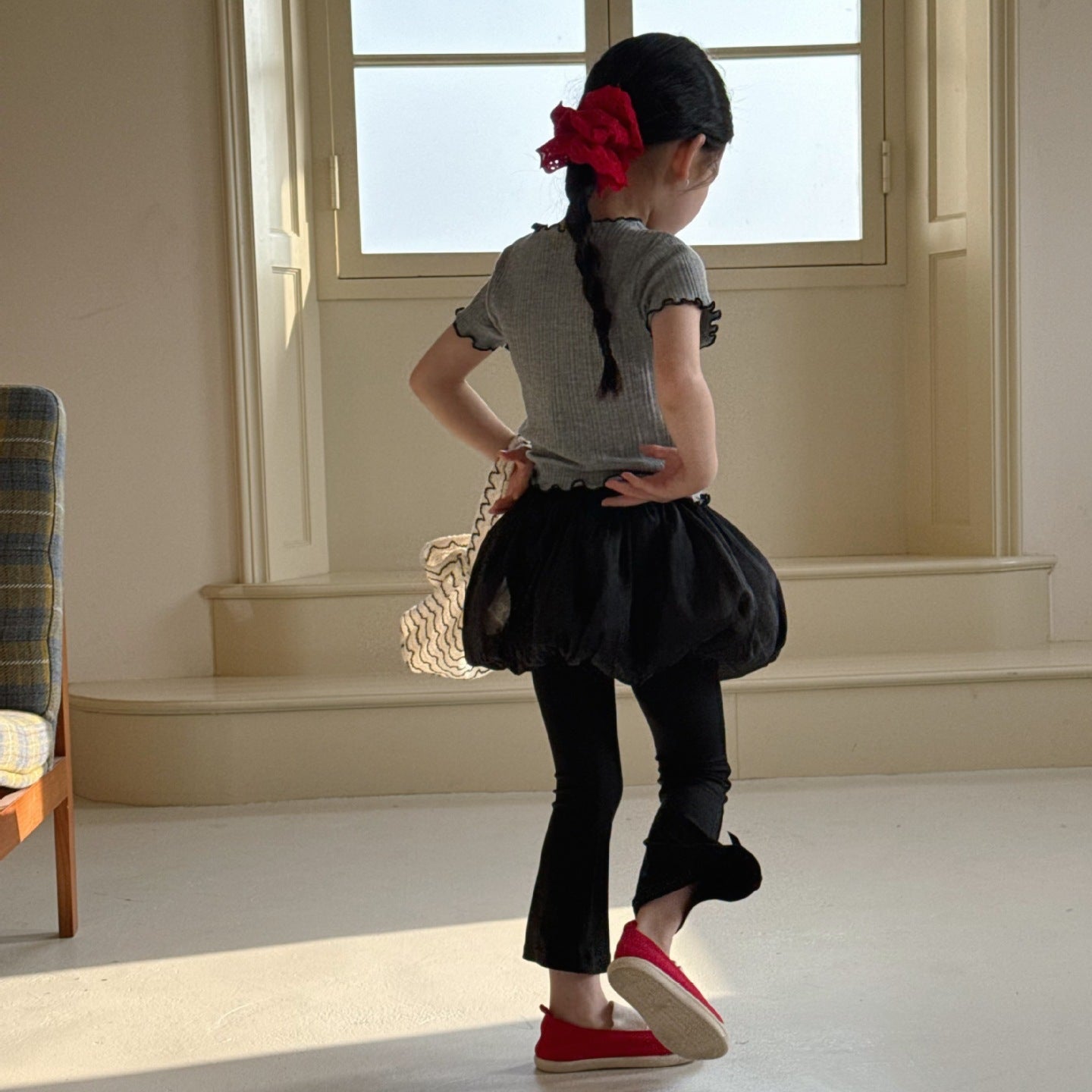 90-140】バルーンスカートレイヤード風フレアパンツ｜ELMO