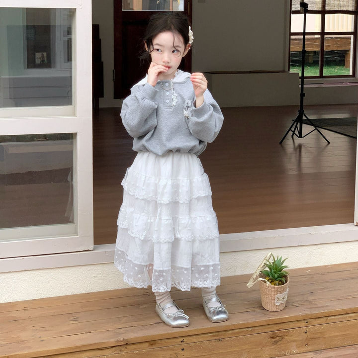 【90-140】レースフーディースウェットプルオーバー