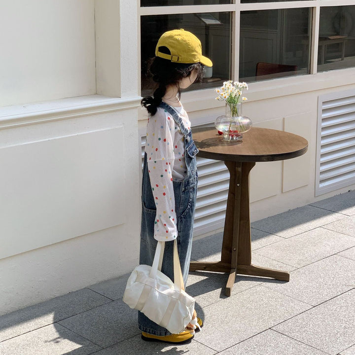 【90-140】ポケットデザインデニムサロペット