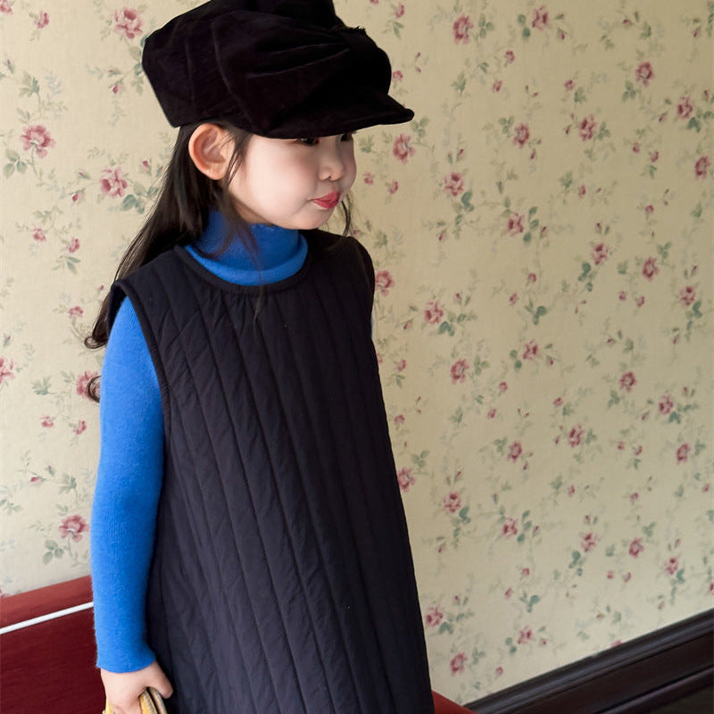 【90-140】ノースリーブキルティングワンピース