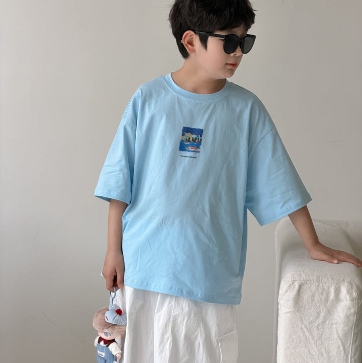 【100-150】レタープリントTシャツ