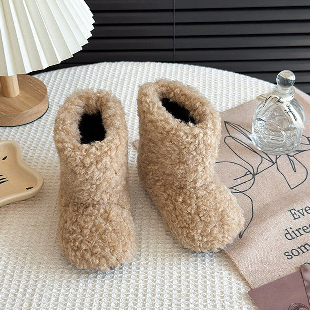 【13.5-21.0】ふわもこショートブーツ