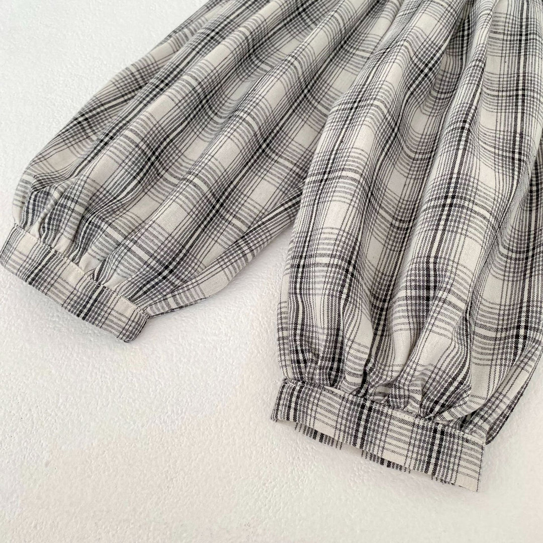 【73-110】チェック柄カジュアルロングパンツ