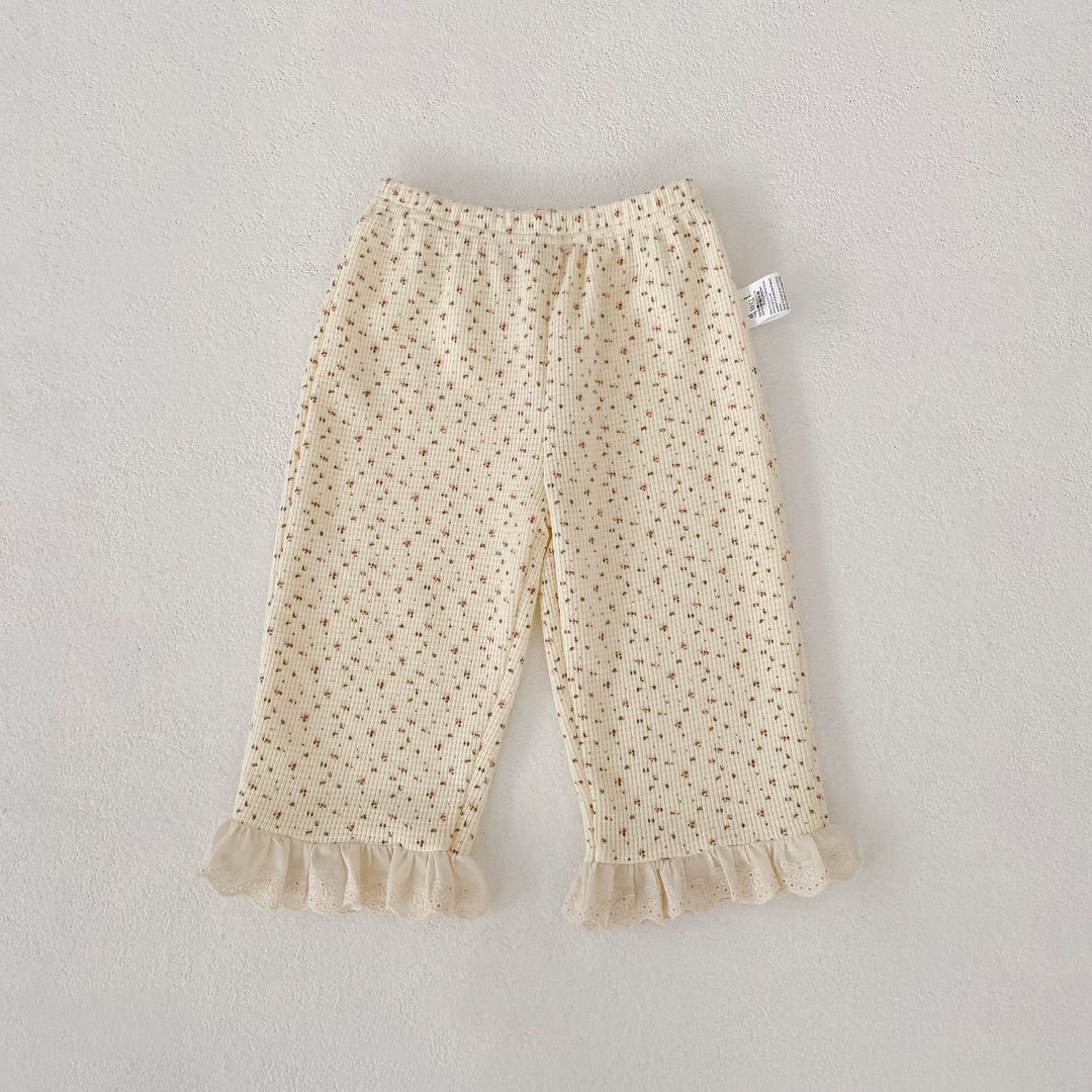 【73-110】レースヘムワッフルセットアップ