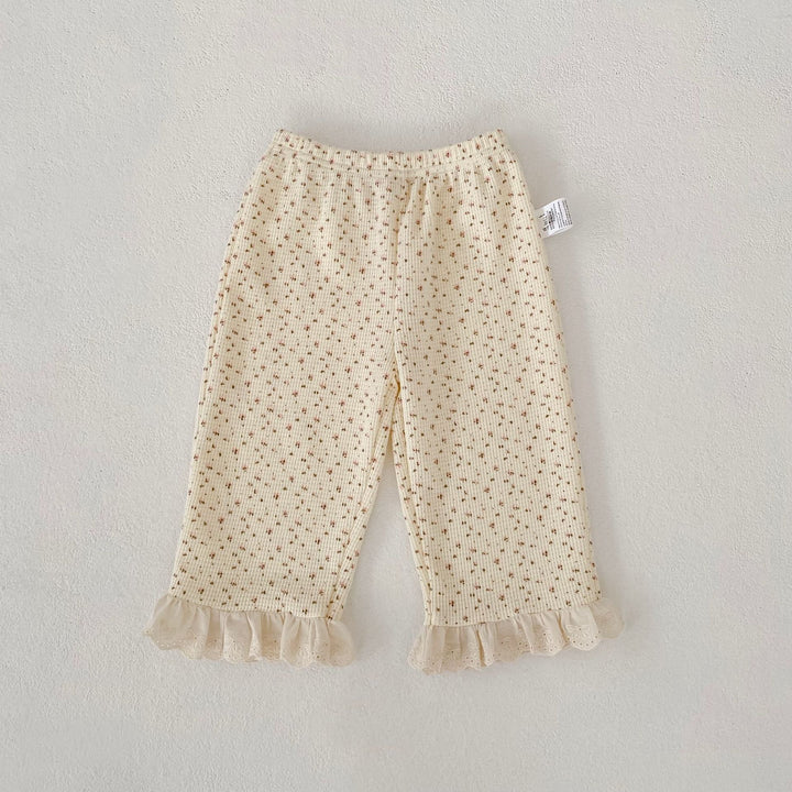 【73-110】レースヘムワッフルセットアップ