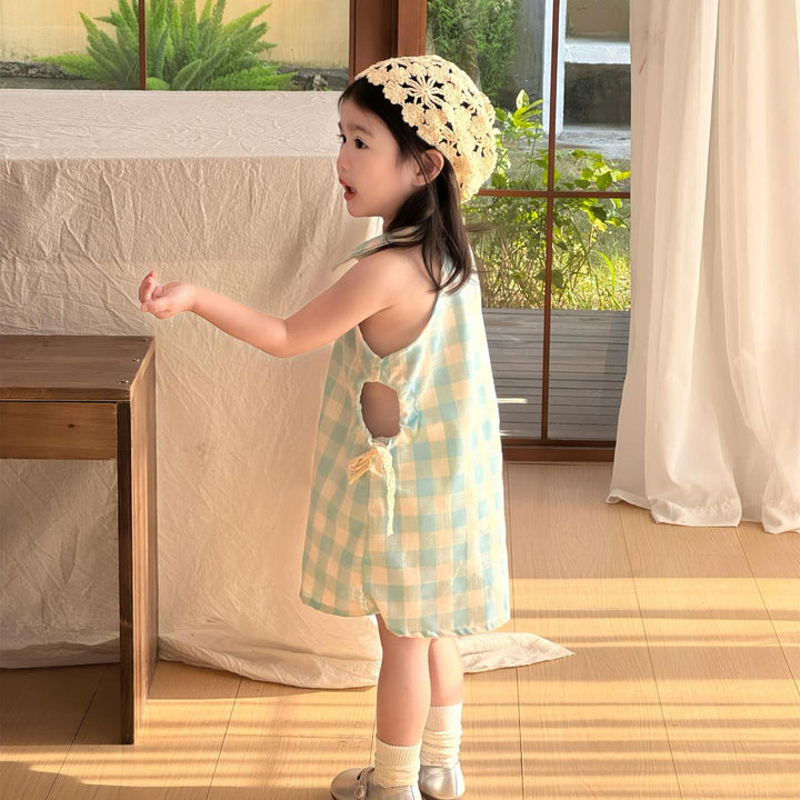 【90-140】ウエストカットノースリーブワンピース