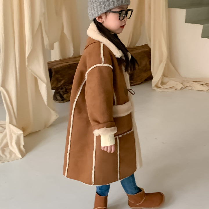 【90-150】フェイクムートンロングコート