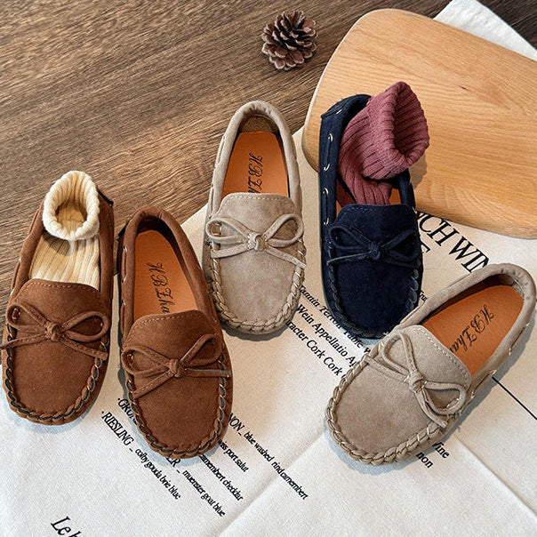 【13.0-21.5】リボンモチーフモカシンシューズ