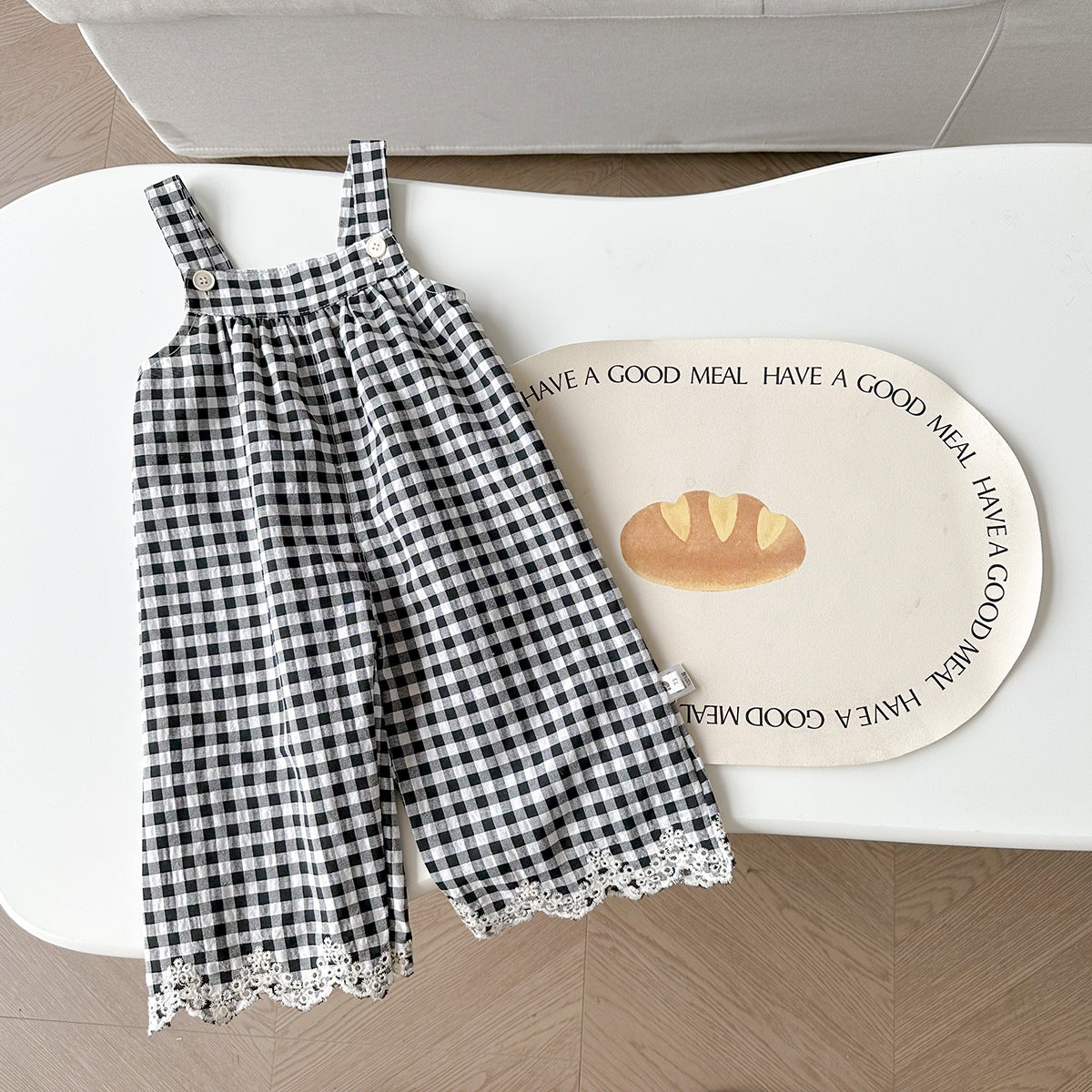 73-100】ギンガムチェックサロペット｜ELMO-こども服エルモ- – こども