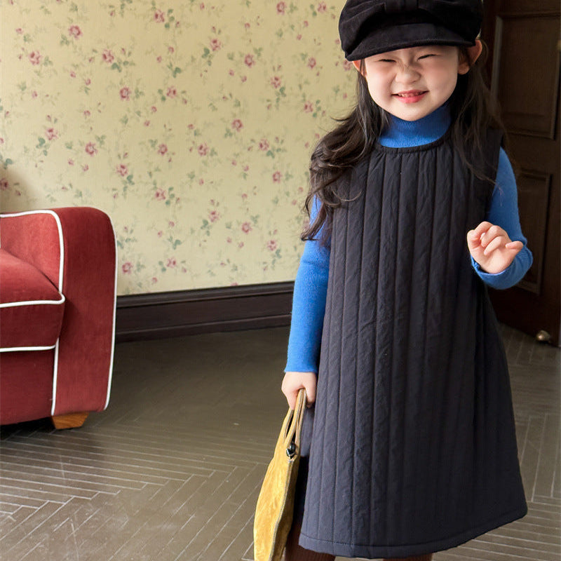 【90-140】ノースリーブキルティングワンピース