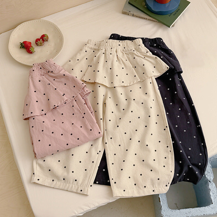 【90-150】レイヤード風星柄パンツ