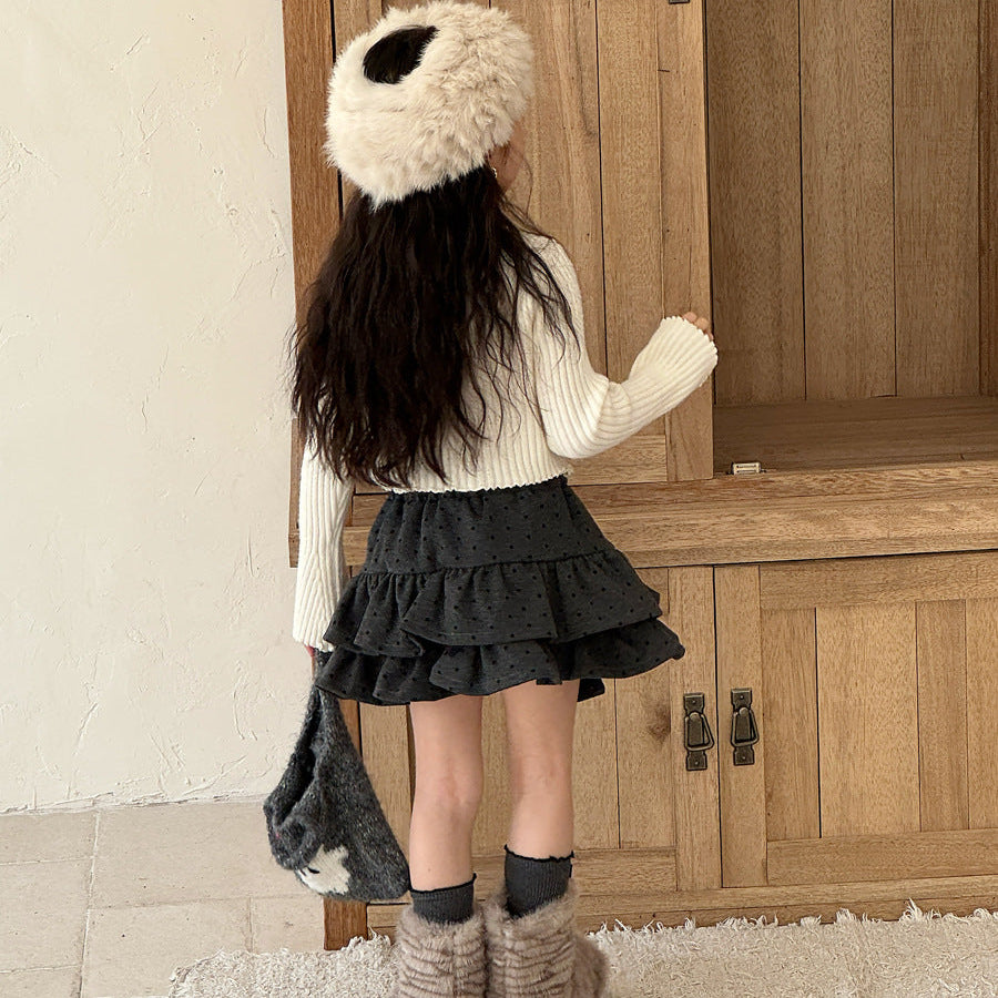 【90-150】ヘムデザインリブカーディガン