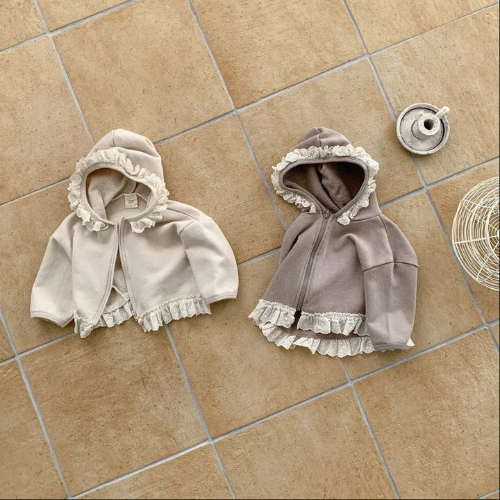 【73-100】レースデザインフルジップパーカー