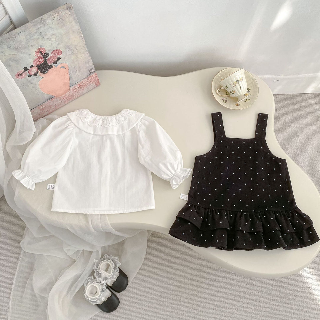 【73-120】ドット柄サロペットスカート