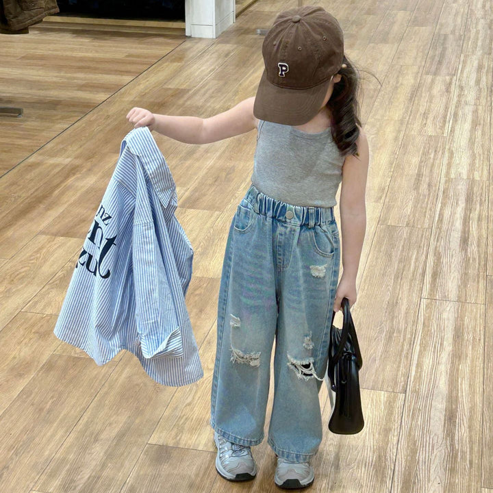 【90-140】ダメージジーンズ