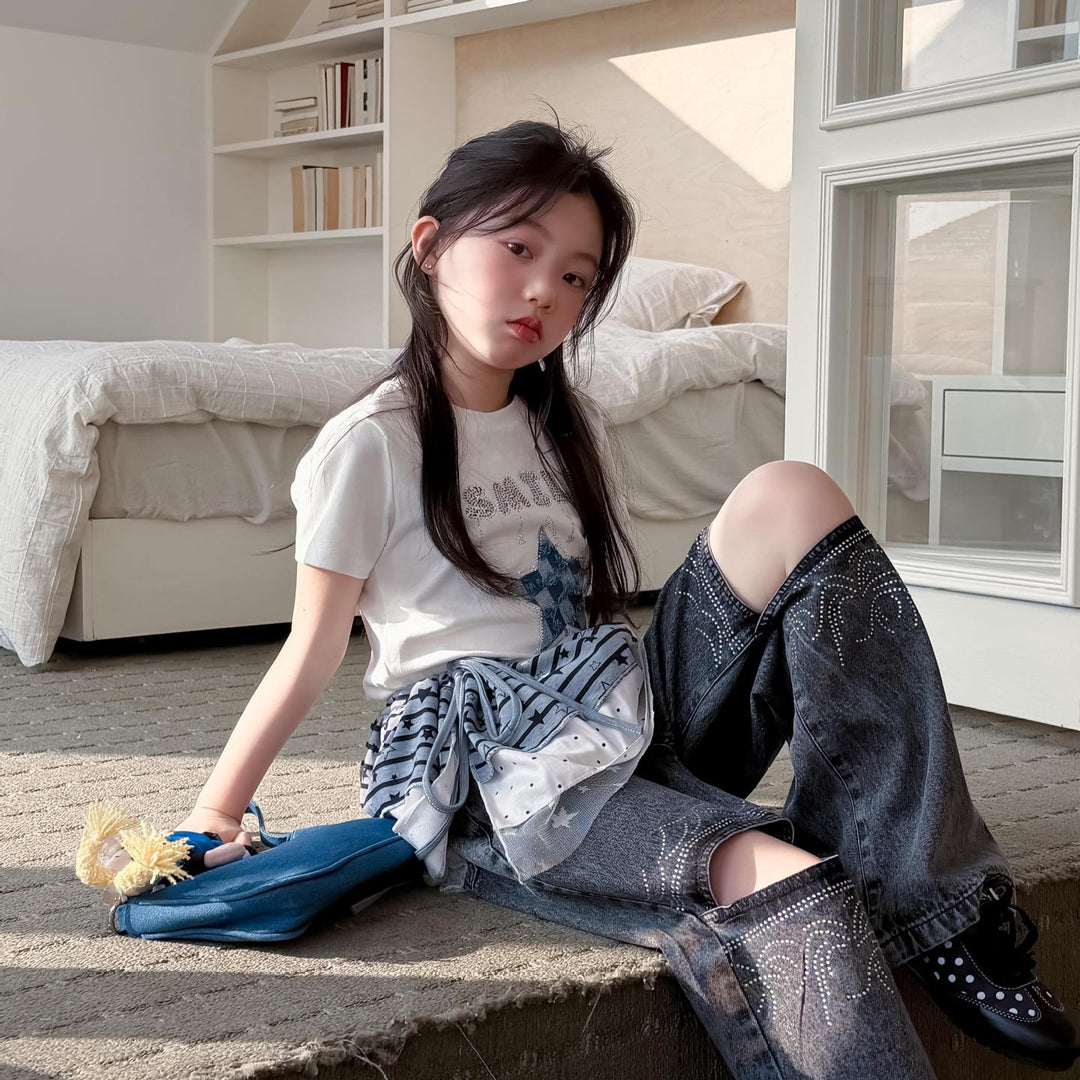 【100-150】SMILE＆STAR Tシャツ