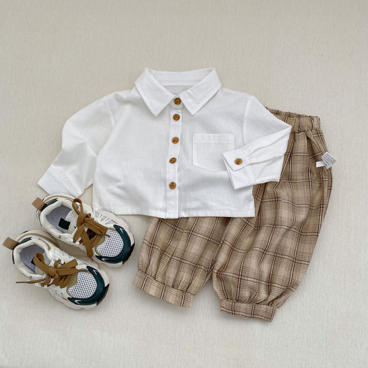 【73-110】シンプル長袖シャツ