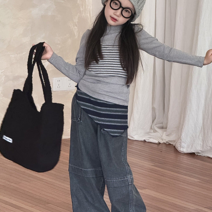【90-150】カットオフストレートデニムパンツ