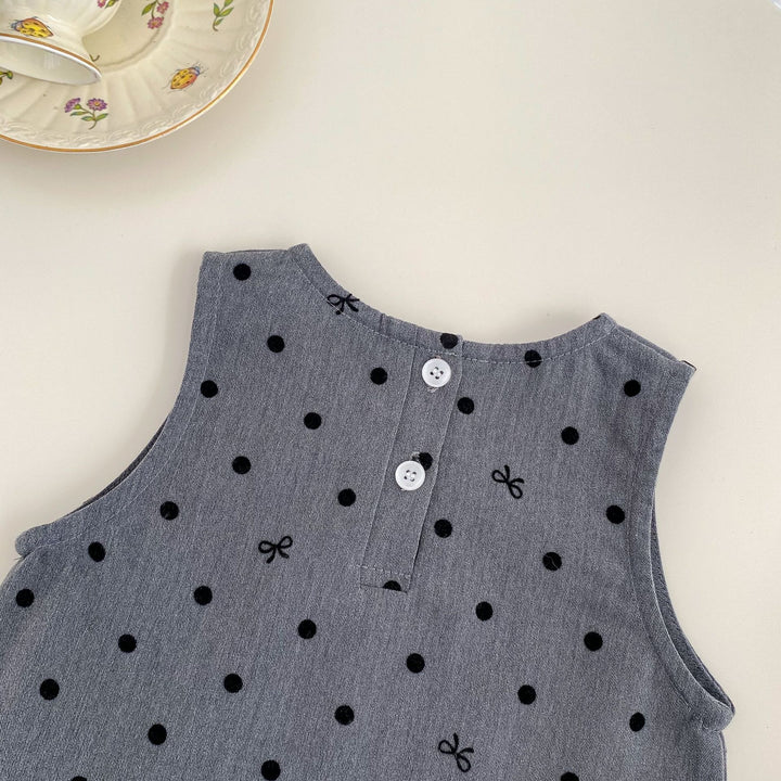 【73-120】リボン＆ドット柄ジャンパースカート