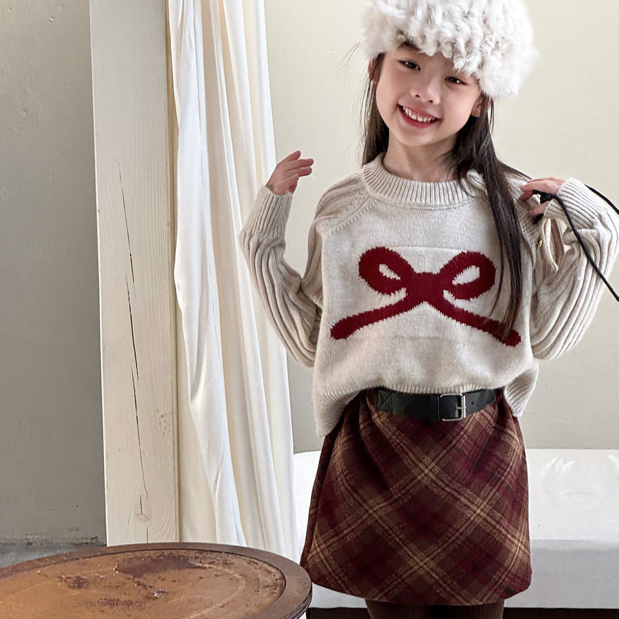 【90-150】ショルダーボタンニットトップス