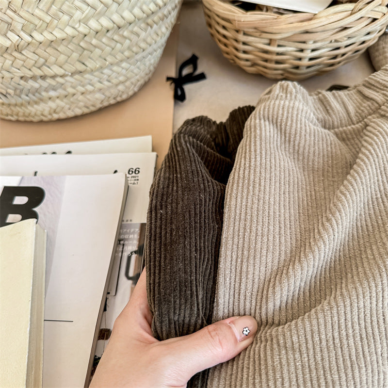 【80-130】コーデュロイワイドパンツ