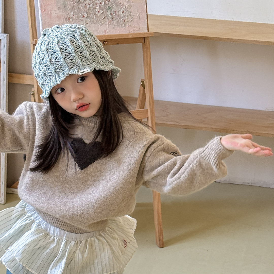 【80-130】フロントハートニットトップス