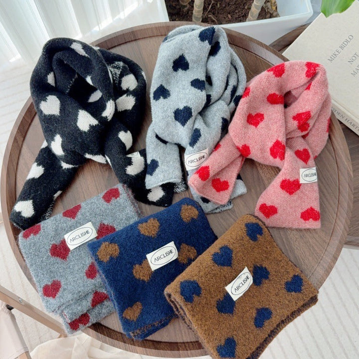 ハート柄マフラー