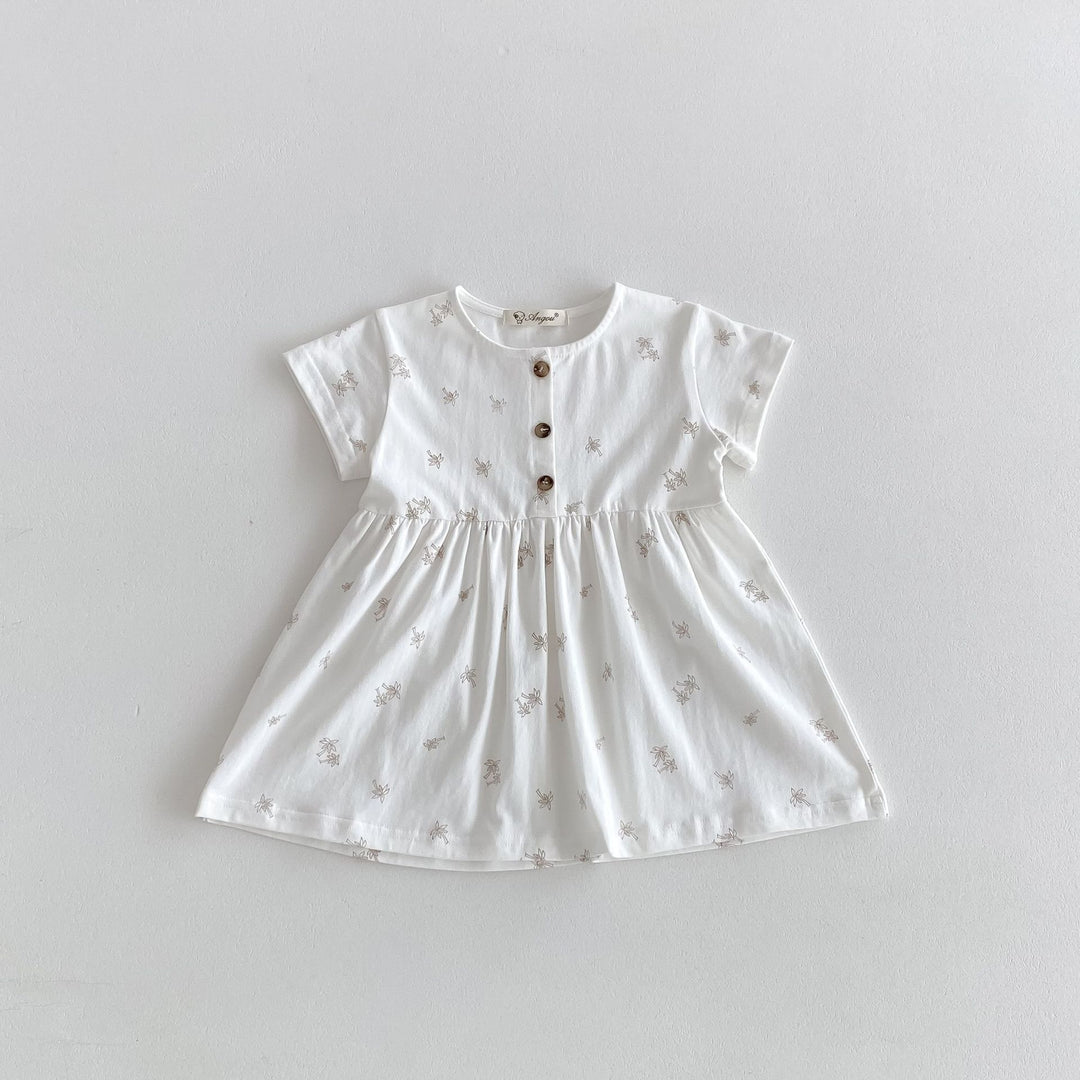 【80-130】パームツリー半袖ワンピース